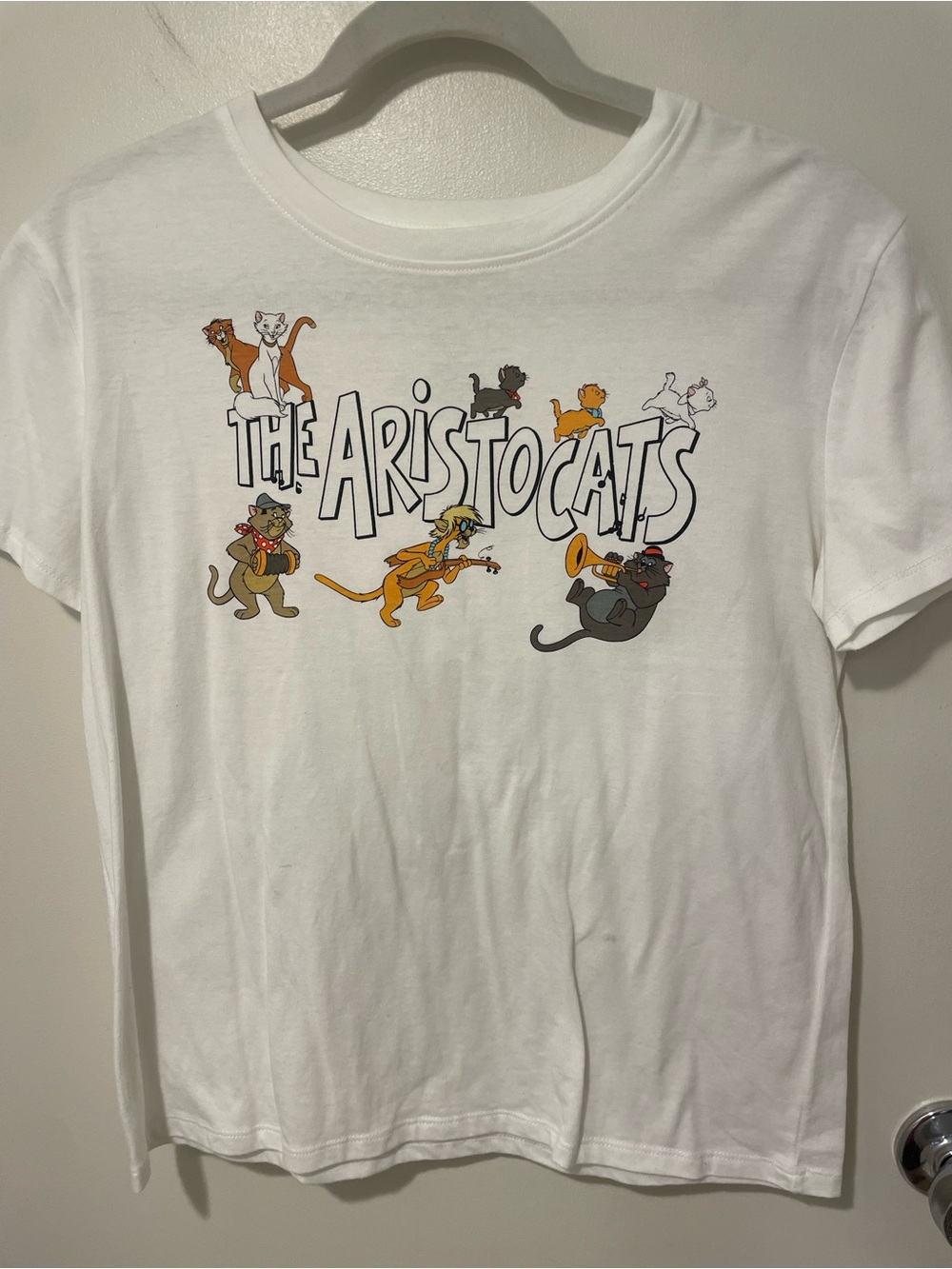 The Aristocats White TShirt tee Disney Film Characters Ladies S top